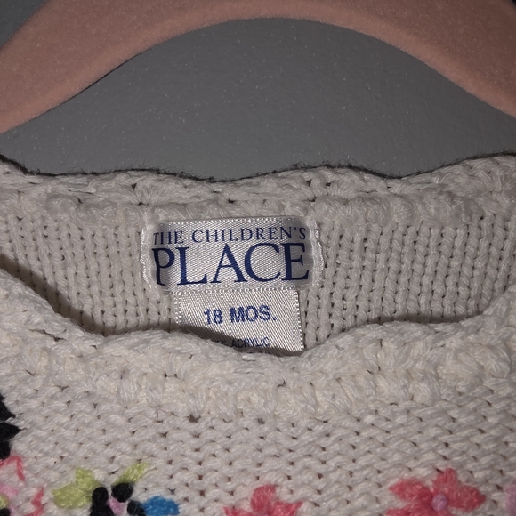 The Children's Place Cream Knit Top with Pink & Blue Floral Embroidery - Picture 4 of 5